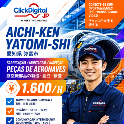 Fabricação, Montagem e Inspeção de Peças para Aeronaves | Yatomi-shi, Aichi-ken | ¥1.600/h | Nº da vaga: CD-Yatomi-224