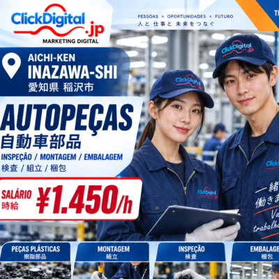 Montagem, Inspeção e Embalagem de Autopeças | Inazawa-shi, Aichi-ken | ¥1.450/h | Nº da vaga : CD-Inazawa-248