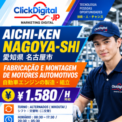 Fabricação e Montagem de Motores Automotivos | Nagoya-shi, Aichi-ken | ¥1.580/h | Nº da vaga : CD-Nagoya-0488